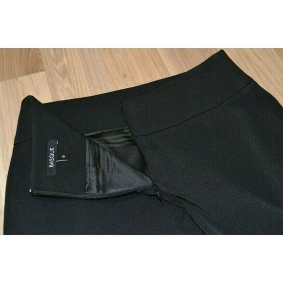 BASQUE Womens Black Frill Front A-line Corporate Business Pencil Skirt - Size 8 - Picture 5 of 7